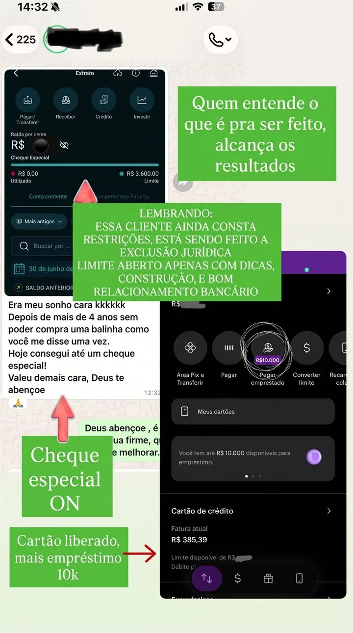 Cheque especial de R$ 3.600 e R$ 10.000 em crédito liberados
